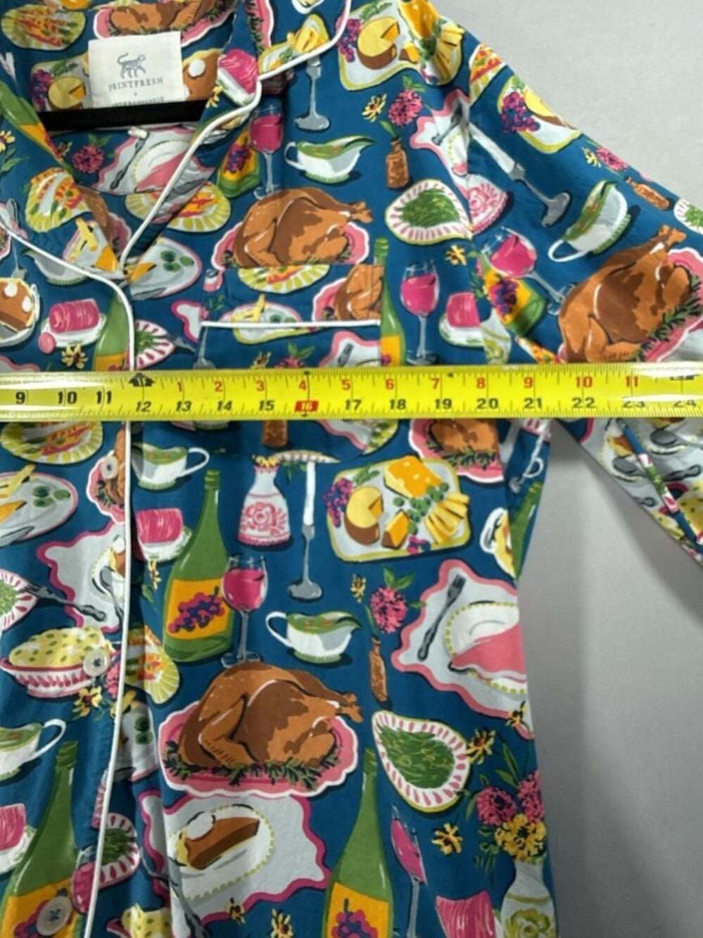 Printfresh x Anthropologie Festive Feast Thanksgiving Dinner Long Sleeve Pajama - Picture 5 of 16